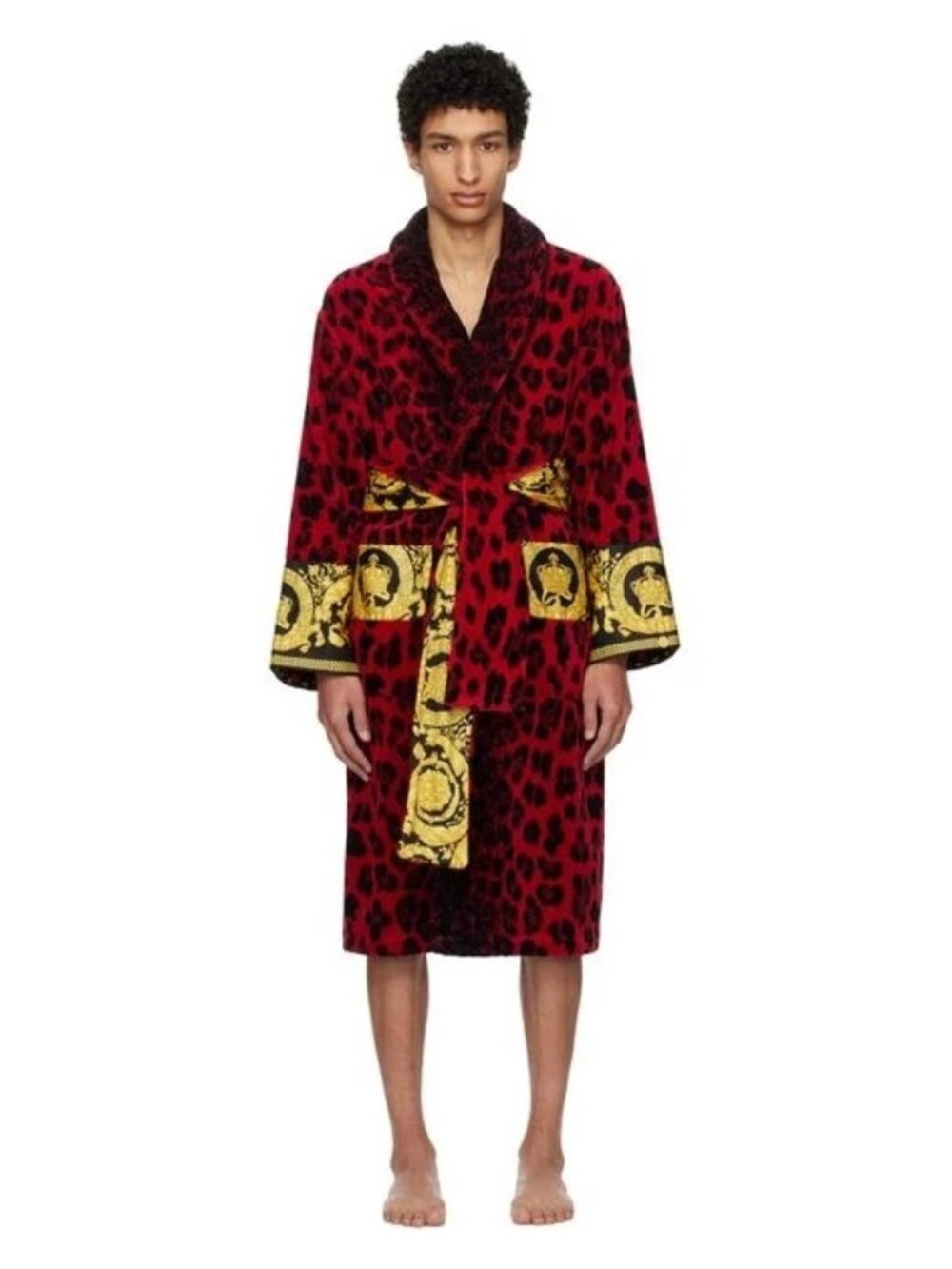 NWB Versace Wild Barocco Robe Red Size Large (Box broken)